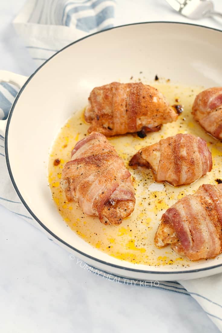 Bacon Wrapped Chicken Thighs Yummy Healthy Keto